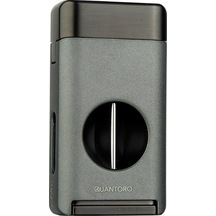 Quantoro Üç Torch V Kesicili Gri Metal Puro Çakmağı - Trz1131