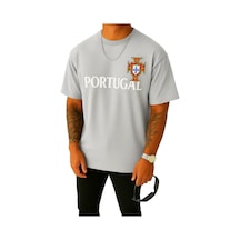 Portugal Baskılı Tişört Gri