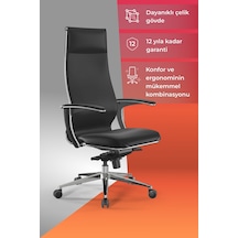 Samurai Ergonomik Koltuk Bel Destekli, Tekerlekli, Yükseklik Ayarlı, Deri Makam Koltuğu -2d7.4.1.61 Çok Renkli