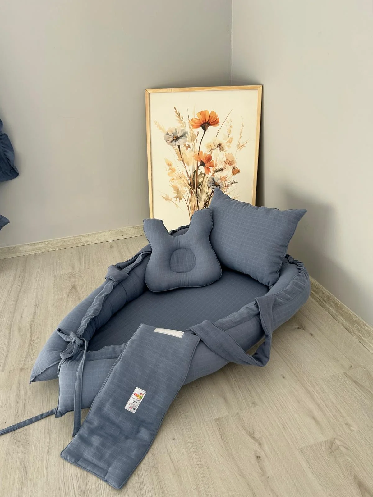 %100 Pamuk Çift Katlı Çift Kullanımlı Anne Yanı Yatağı Baş Yastığı Tavşan Yastık 40 x 90 x 10 CM