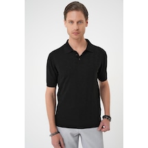 Efor Comfort Fit Polo Yaka Pamuklu Kısa Kol Casual Siyah Triko Tişört Tr 880 Siyah