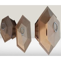 Ayrex Hobi Adn 90235 Dekoratif Fenerlik 3lü Set Mdf Ham Cnc Kesim Oyma Nakış El Yapımı Diğer