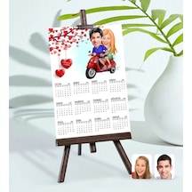 Bk Gift Kişiye Özel 15x21 Cm Fotoğraf Kartlı Sevgililer Karikatürlü Şövaleli 2023 Takvim -10