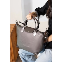 Just Polo Kadın Yeni Sezon Nakışlı Büyük Boy El Ve Omuz Çantası 236035mh GRİ 64454003