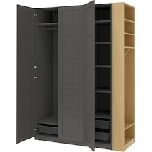 Ikea Koyu Gri Ferah Kapaklı Gardırop Koyu Gri-meşe Görünümlü