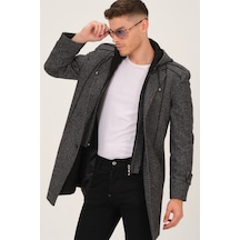 Plt8334 Dewberry Erkek Palto-Desenli Gri-Desenli Gri