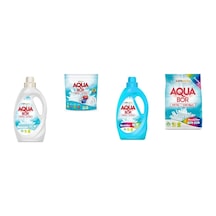 Aquabor Doğal Mineralli Sıvı Beyaz + Tablet + Sıvı Renkliler + 4 Kg Renkliler 4 Lü Set