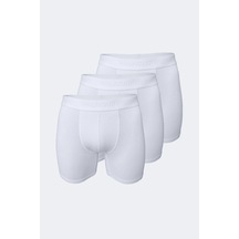 Malabadi Erkek Beyaz 3 Lü Paket Modal Uzun Boxer 010 Beyaz