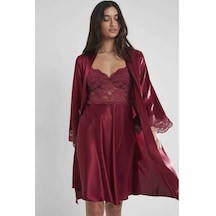 Ceyyiz Pierre Cardin Sütyen Kaplı Sabahlık Gecelik Set 4265