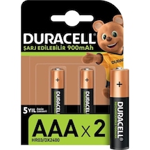 Duracell Şarj Edilebilir Turbo Aaa Kalem Piller, 2 Adet 900 Mah Pil
