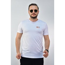 Erkek Beyaz Slim Fit T-Shirt-3286
