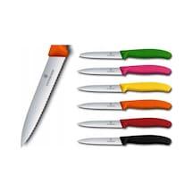 Victorinox 6.7633.5 Soyma Bıçağı 5 Adet Tırtıklı Ağız 5 Li Farklı Renk 8cm Çok Renkli