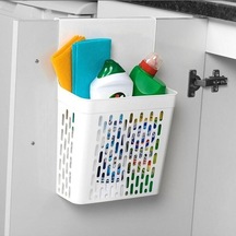 Plastik Askılı Dolap Düzenleyici Dolap Içi Deterjanlık Beyaz Plastik Diğer