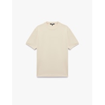 Koton Regular Fit Kısa Kollu Bisiklet Yaka Pamuklu Baskılı Tişört Ekru 6wam10110hk Ekru