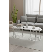 2+1 Oval Orta Sehpa Çok Renkli