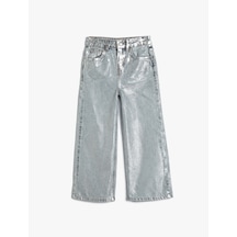 Koton Bol Paça Pamuklu Kot Pantolon - Wide Leg Jean Lıght Indıgo 4wkg40043ad Açık Mavi