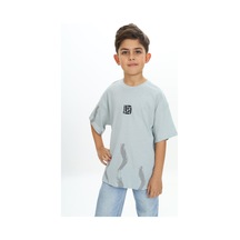 Toontoy Kids Toontoy Erkek Çocuk Sport Yazılı Fırça Baskılı Tişört Yeşil