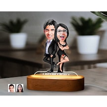Bk Gift Kişiye Özel Sevgili Karikatürlü Dekoratif 3d Biblo Led Işıklı Gece Lambası-6, Düğün Hediyesi, Yıl Dönümü Hediyesi Kobitmeyen138281 Bk Gift