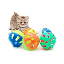 Zilli Plastik Top Kedi Oyuncağı Çok Renkli