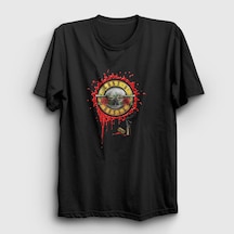 Presmono Unisex Blood Bullet Guns N' Roses T-shirt Siyah