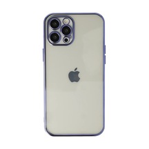 Apple İphone 12 Pro Kılıf Razer Lensli Silikon - Mor 0.2M-Çok Renkli