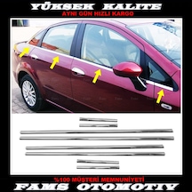 Famsotomotiv Fiat Linea Krom Cam Çıtası 8 Prç. 2007 Ve Üzeri P.Çelik