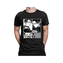 Noıssey Kırmızı Etiket Gala Titan Anime T-shirt Erkekler Model758 17109 Siyah