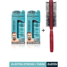 Fontenay Saç Şekillendirici Pudra Toz Wax Mat Effect Mavı 20gr X2 + 1017 Tarak'ı 3'lü Set