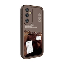 Zore Galaxy S23 Fe Kılıf Kamera Korumalı Baskılı Arka Yüzey Ogaa Klas Kapak - Koyu Kahve
