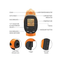 Thermopro Tp30 Yüksek Hassasiyetli Profesyonel Kızılötesi Termometre, -50 C İla 550 C -58 F İla 1022 F Ayarlanabilir Emisiviteli Dijital Lazer Termometre Vücut Kullanımı İçin Değildir