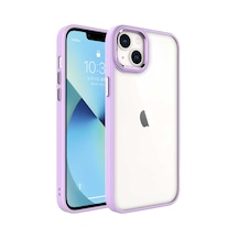 Apple iPhone Uyumlu 14 Plus Kılıf Şeffaf Arka Yüz Kamera Yükseltili Silikon Pazarplus Lila