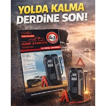 4in1 Akü Takviye Cihazı 16.000mah Akım Korumalı + Lastik Şişirme + Fener + Powerbank