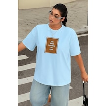 Benroma Büyük Beden The Best Baskılı Unisex Tişört Bebe Mavisi