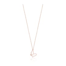 Emılıano Jewellery 925 Ayar Gümüş Taşlı Kelebek Kolye Gold - Rose Gold - Gümüş