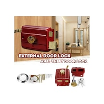 Kapalı Güçlü Profesyonel Kapı Kilidi Ağır Hizmet Anti Hırsızlık Ev Güvenlik Aksesuarı Yatak Odası Kırmızı Kolay