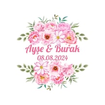 Kış Temalı Şık Dikdörtgen Etiket Kına Nişan Düğün 3x3 Cm Özel Etiket / 50 Adet Sticker Beyaz