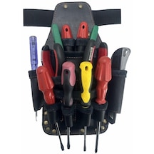 Hakiki Deri Ca218 Xl Elektrikçi Teknisyen Bel Çantası Siyah
