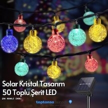 Technosmart 50 Ledli Rgb Işık 8 Modlu Solar Kristal Top Bahçe Aydınlatma Dekorasyon Güneş Enerjili