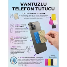 Çift Taraflı Vantuzlu Telefon Tutucu - Pürüzsüz Yüzeyler İçin Silikon Silikon Tutucu Ped Cam, Ayna, Fayans 6'parça Rekli