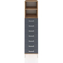 Kronos Dolap 2 Raflı 7 Çekmeceli 44x59x182 Çam-antrasit Atlas Çam