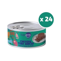 Suprema Kedi Tavuklu Ve Ton Balıklı Kıyılmış Yetişkin Konserve Maması, 85gr, 24'lü Set