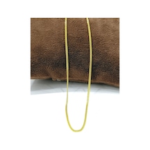 Omar Silver Unisex Gurmet 1,40 Mm Gold Altın Kaplama Gümüş Kolye-Gold Altın Kaplama-50 Cm