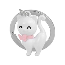 4 Adet Metalmorphose Beyaz Kedi Anahtarlık Mtm341-01