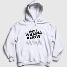Presmono Unisex Know Arctic Monkeys Kapüşonlu Sweatshirt Beyaz