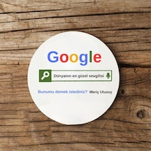Kişiye Özel Google Tasarım Esprili Mdf Bardak Altlığı 1 Adet Beyaz