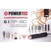 Powertec Tr-6666 Ionic Series Airwrap Multi-styler Saç Şekillendirici & Kurutma 13in1 Profesyonel Set Siyah