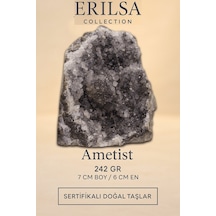 Sertifikalı Ametist Taşı Kütlesi 242 Gr Ham Doğal Kristal Dekoratif Taş Stresi Azalt Ve Huzur Ver