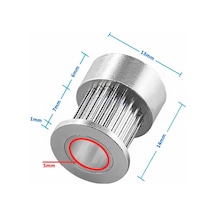 Gt2 16 Diş Alüminyum Kasnak 5mm Delik Çapı 6mm Kayış Zamanlayıcı Doğrusal Haraket Pozisyonlayıcı