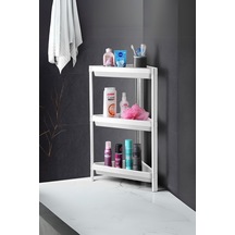 Üçgen Köşelik 3 Katlı Banyo Rafı, Banyo Köşe Düzenleyici, Beyaz