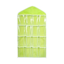 Yeşil Sıcak 16 Cepler Wardrobepockets Temizle Asılı Çanta Çorap Sutyen İç Kırtasiye Raf Askı Depolama Yerden Tasarruf Düzenli Organizatör Yeşil